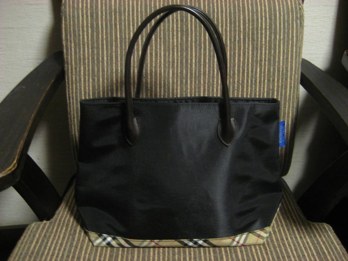 ♪美品 バーバリー＊BURBERRYSハンドバッグ【ナイロン×レザー×ノバ 