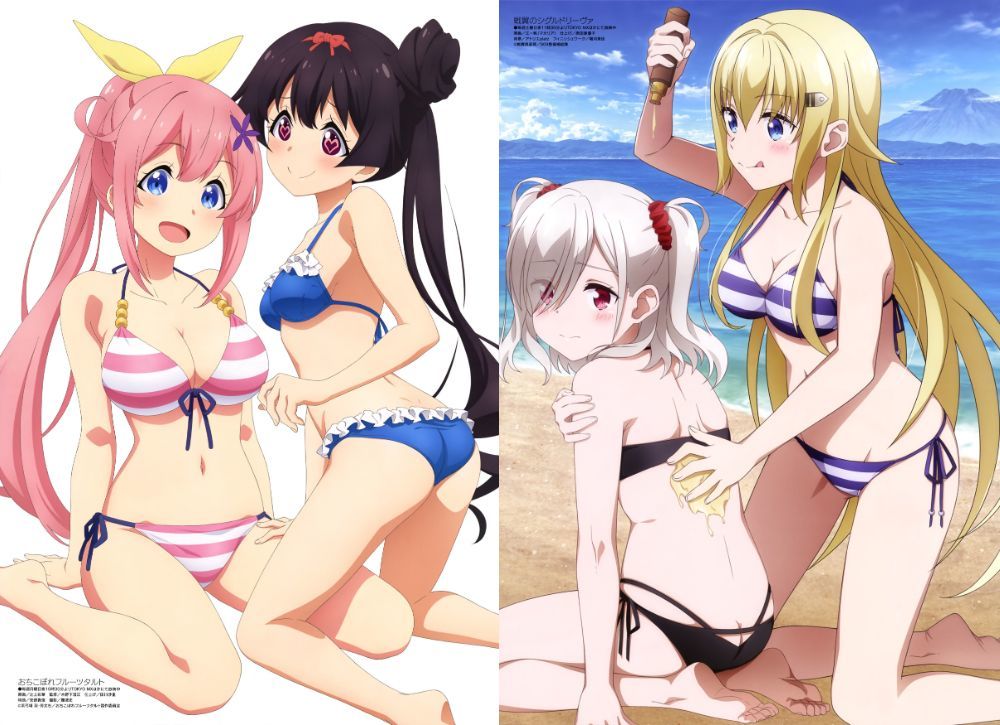 ◎『おちこぼれフルーツタルト』『戦翼のシグルドリーヴァ』　2つ折りピンナップポスター（両面イラスト）　メガミマガジン_1