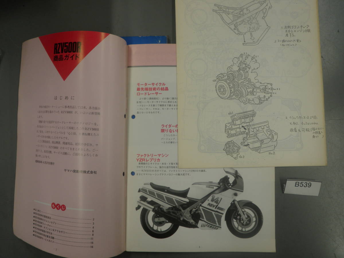 RZV500R V4 51X サービスマニュアル 商品ガイド 希少 B539 RZV500R