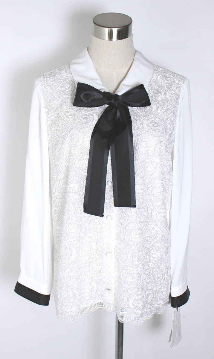【安い，人気】 51700円 40 オースチンリード ブラウス レース スパンコール リボン付き 白 11号 長袖(Lサイズ)｜売買されたオークション情報、yahooの商品情報をアーカイブ公開 - オークファン Lサイズ
