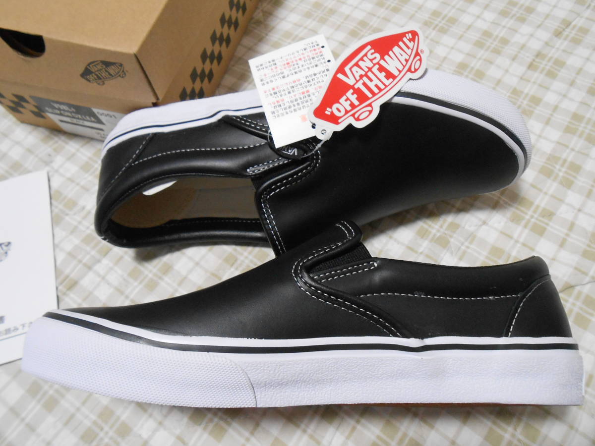 VANS バンズ V98CF LEA SLIP ON レザー スリッポン ブラック系