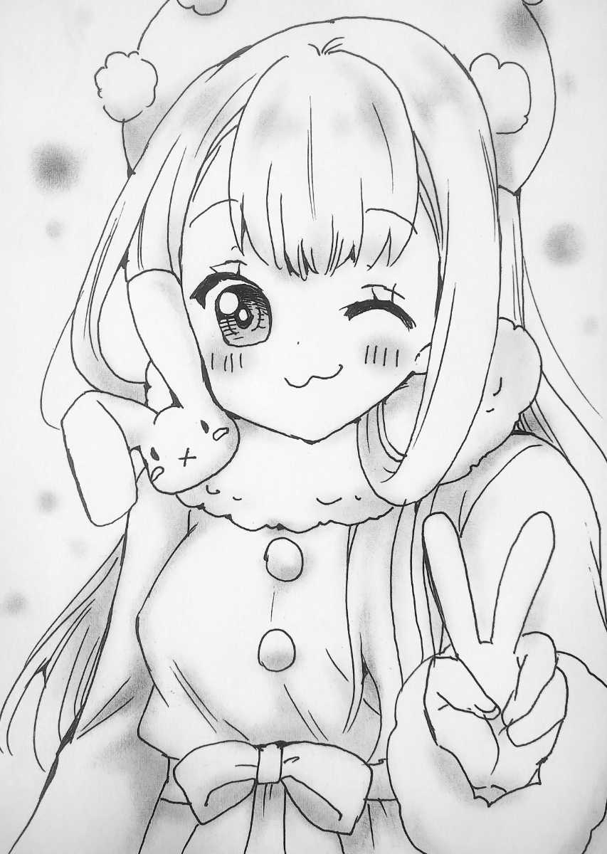 手描きイラスト ボールペン一発描きな為お安く出品しています 女の子 手描きイラスト 売買されたオークション情報 Yahooの商品情報をアーカイブ公開 オークファン Aucfan Com