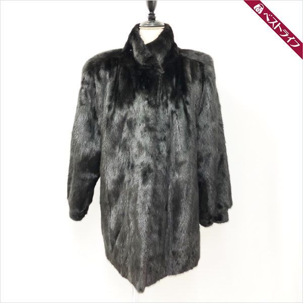 レディース 【高級美品】リアルファー 毛皮 コート 黒 茶
