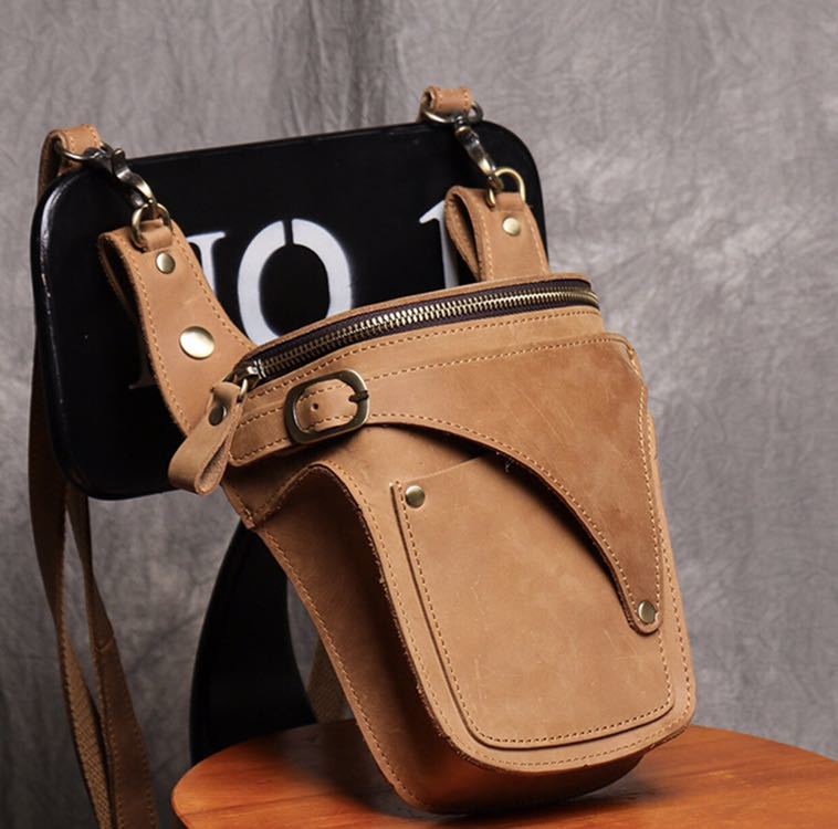 ウエストバッグ 本革 新作品 ハンドメイド 手作り | イタリアレザー 
