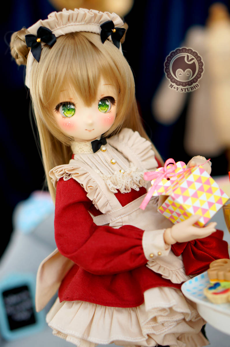 卸売 Mdd S M胸 可愛いリボンメイド服５点セット レッド その他 Hlt No