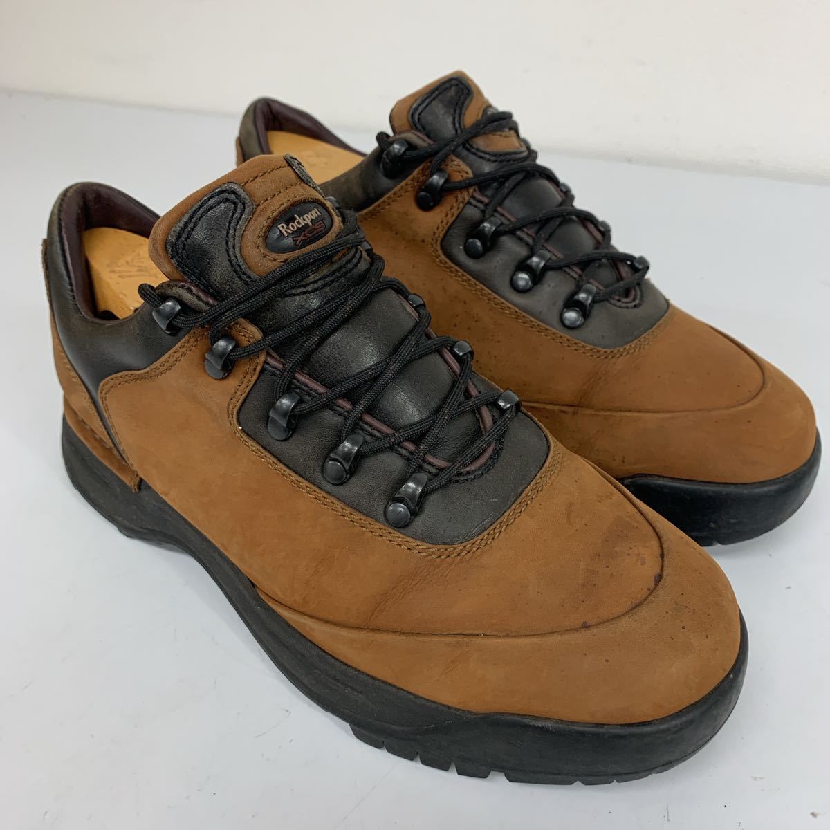 A 良品 Vibramソール使用 履き心地良 ロックポート Rockport レザー 本革 ウォーキング トレッキングシューズ 革靴 7w ブラウン 茶 25 0cm 売買されたオークション情報 Yahooの商品情報をアーカイブ公開 オークファン Aucfan Com
