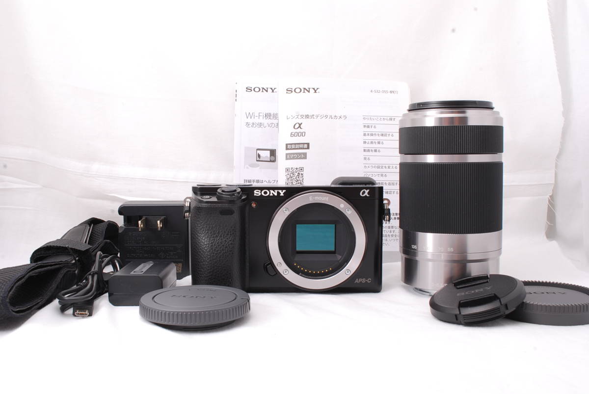 □美品□ ソニー SONY α6000 ILCE-6000 ブラック SEL55210 □美品□ ソニー SONY α6000 ILCE-6000 ブラック SEL55210
