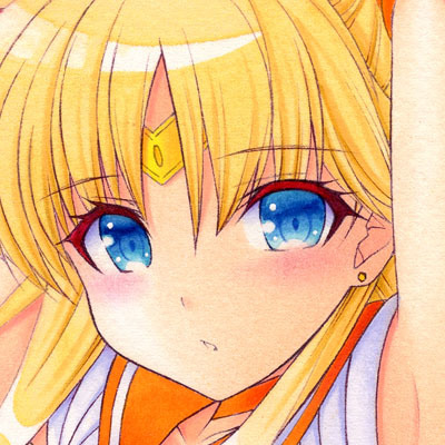 同人手描きイラスト☆美少女戦士☆セーラーヴィーナス＜愛野美奈子＞☆中色紙