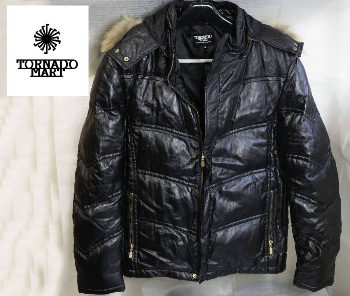 定価15万円 TORNADO MART ラムレザーダウンジャケット トルネード