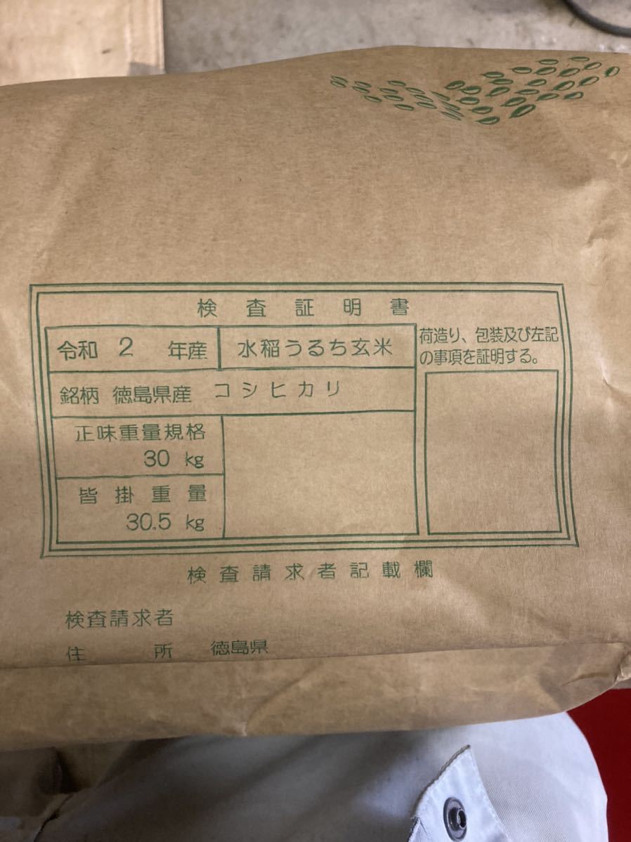 コシヒカリ　令和2年徳島県産玄米25Kg_2
