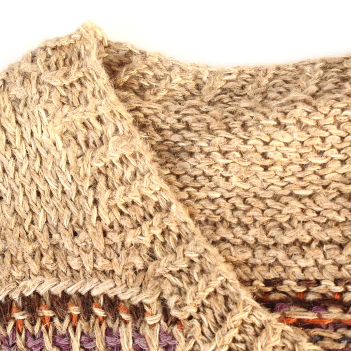 (09150)良品90s-00s RalphLaurenラルフローレン絹麻HAND KNITセーターL (民族柄ネイティブ シルク リネン紺タグ ハンドニットPoloポロ) POLO Ralph Lauren | ThriftTale リネン