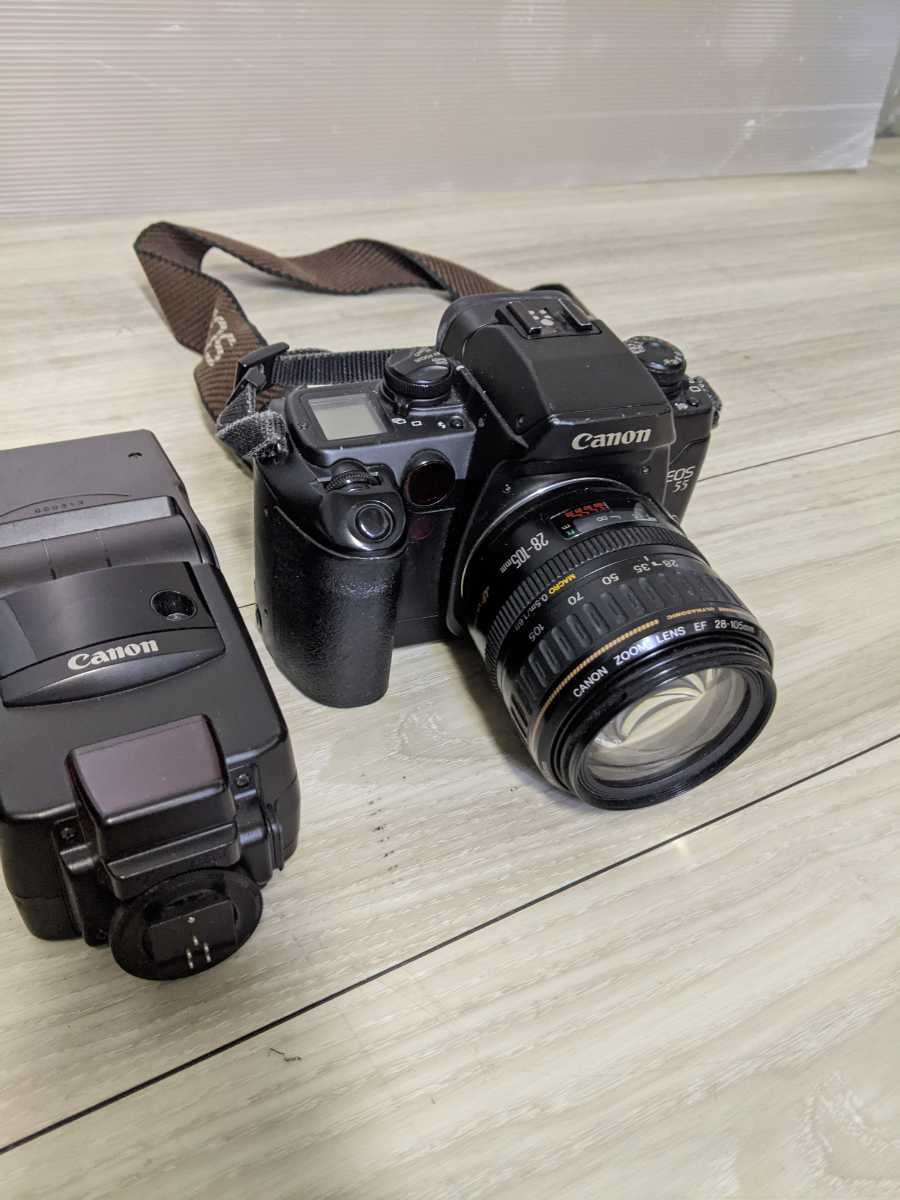 Canon　EOS55/ZOOM LENS 28-105mm 1:3.5-4.5一眼レフカメラ レンズ キャノン ストロボ付き