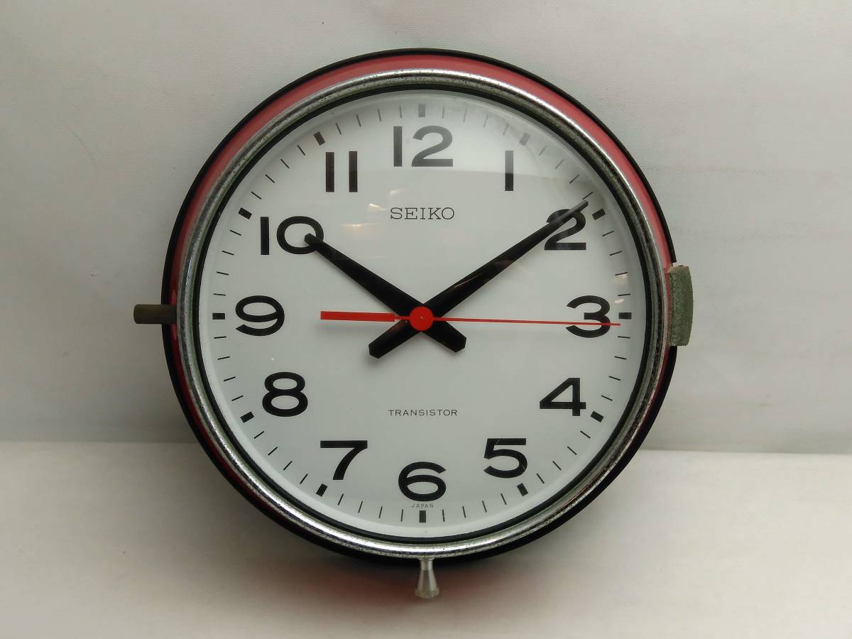 ○SEIKO セイコー トランジスタクロック 5石 TTF-531 赤色 レッド 壁 