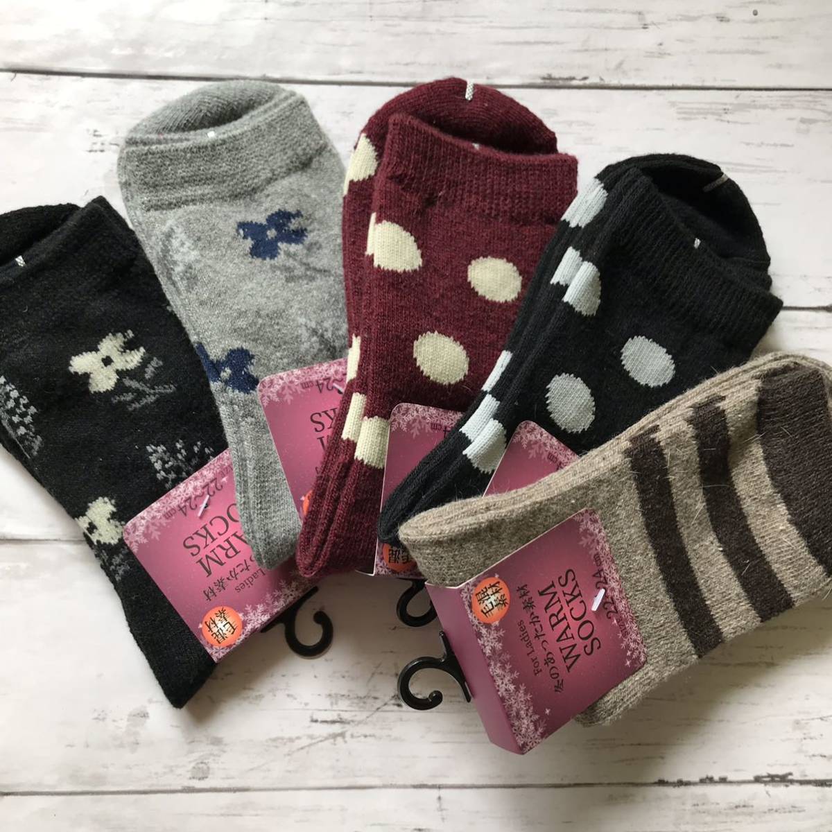 靴下 可愛い レディース ウール混 クルーソックス 5足セット S1 セット まとめ売り 売買されたオークション情報 Yahooの商品情報をアーカイブ公開 オークファン Aucfan Com