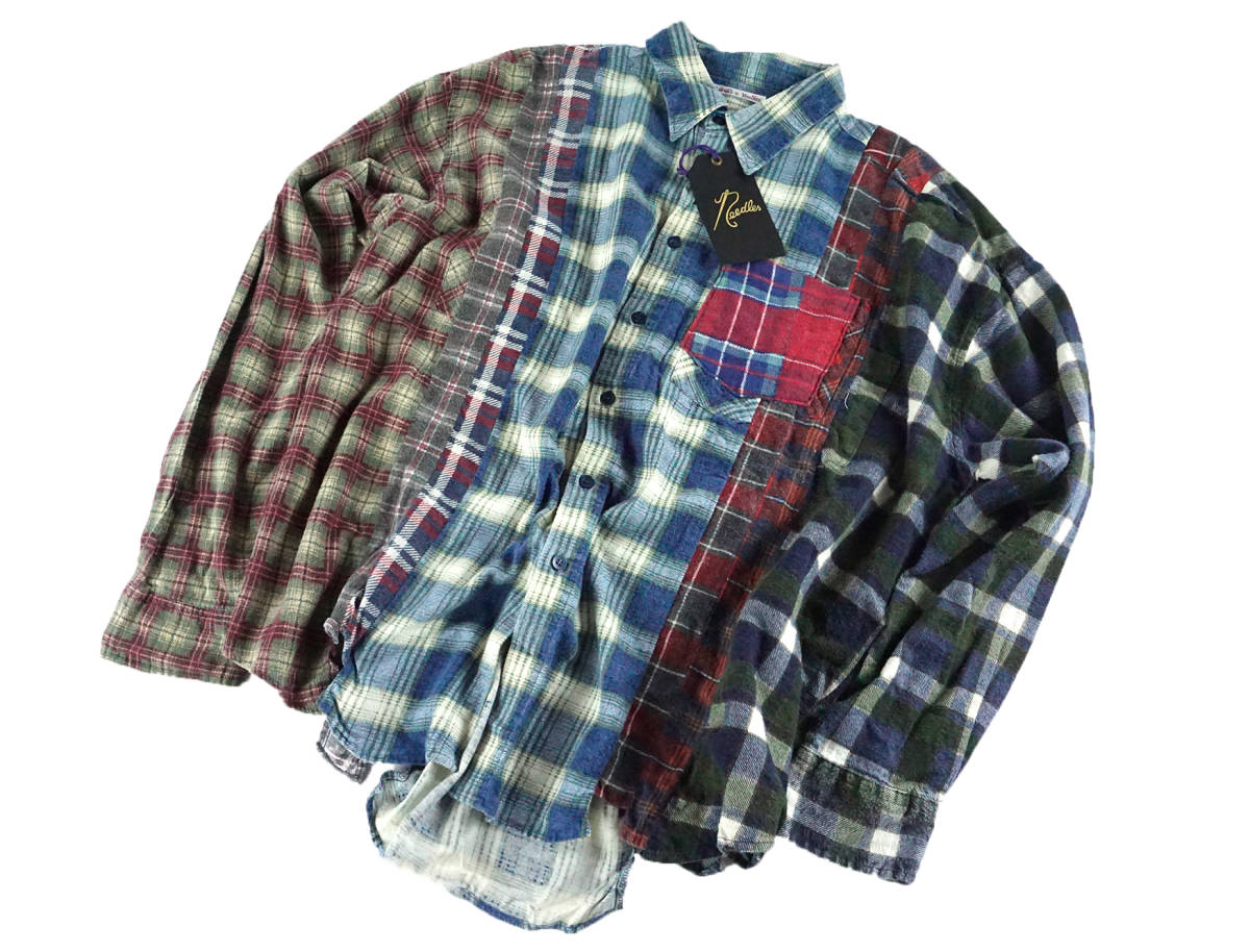 Rebuild by Needles 7 カット ワイド フランネルシャツ 再構築 