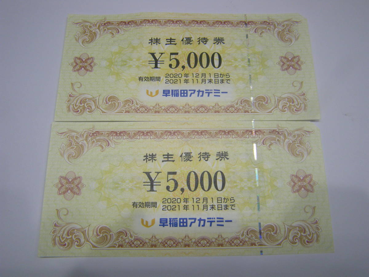 早稲田アカデミー株主優待券　10000円分（5000円×2枚）有効期限2020年12月1日～2021年11月末日_1