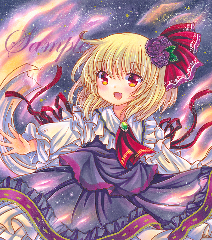 【東方】イラスト色紙【ルーミア】 ☆同人手描きイラスト 東方Project/ルーミア 色紙☆(手描きイラスト
