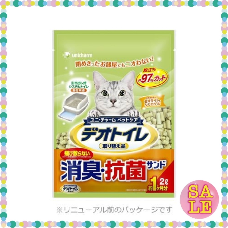 デオトイレ | : 1週間消臭・抗菌シート 10枚入り 1週間ずっとニオイこもらない 1週間 2個セットユニ・チャーム 複数 ペット用品 2L（約1ヶ月分）ユニ 消臭・抗菌サンド 飛び散らない 無菌レベルでニオわないデオトイレ本体セット 消臭・抗菌 無菌レベル(※1)で二オわない猫用システムトイレ-