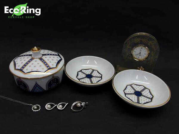 ●1円 美品有 ミキモト 田崎 小皿等 陶器 置時計 ネックレス ペンダントトップ 計8点セット HS120