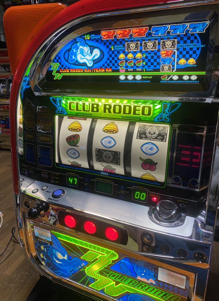 パチスロ実機ロデオ☆ギンギン丸オートプレイ付コイン不要機付4