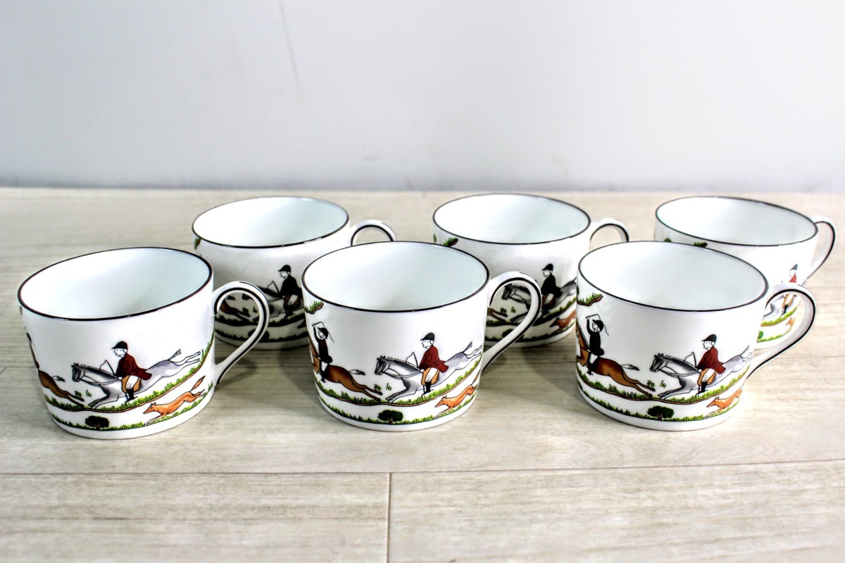 人気定番，本物保証 B.2360 WEDGWOOD ウェッジウッド HUNTING SCENES ティーカップ 6客セット(ウェッジウッド)｜売買されたオークション情報、yahooの商品情報をアーカイブ公開 - オークファン ウェッジウッド