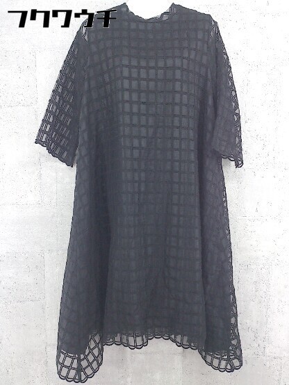 Merlot Plus メルロープリュス シースルー 切り替え 刺繍 七分袖 膝下丈 ワンピース ブラック レディース Mサイズ 売買されたオークション情報 Yahooの商品情報をアーカイブ公開 オークファン Aucfan Com