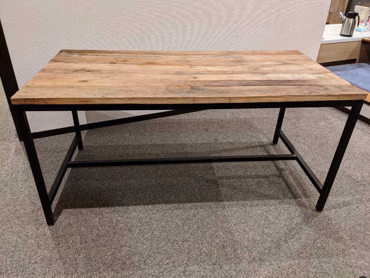 古材ダイニングテーブル アイアンフレーム オシャレ アンティーク調 インテリア 作業台 長机 家具 テーブル 売買されたオークション情報 Yahooの商品情報をアーカイブ公開 オークファン Aucfan Com