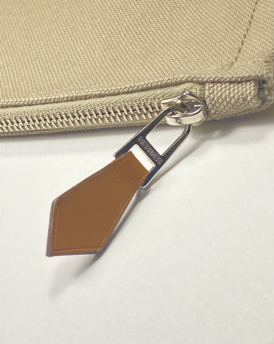 未使用】 HERMES エルメス フラット ポーチ ヨッティングGM コットン 