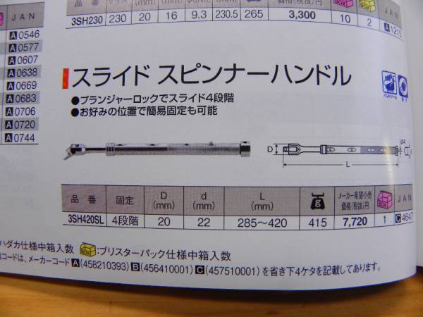 ミトロイ3/8(9.5)伸縮スピンナーハンドル MITOLOY 3SH420SL ミトロイ3/8(9.5)伸縮スピンナーハンドル MITOLOY 3SH420SL