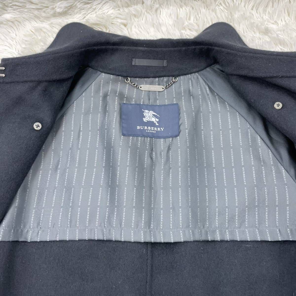 定23万 バーバリー 羊革使用 カシミヤ混 アンゴラトレンチコート