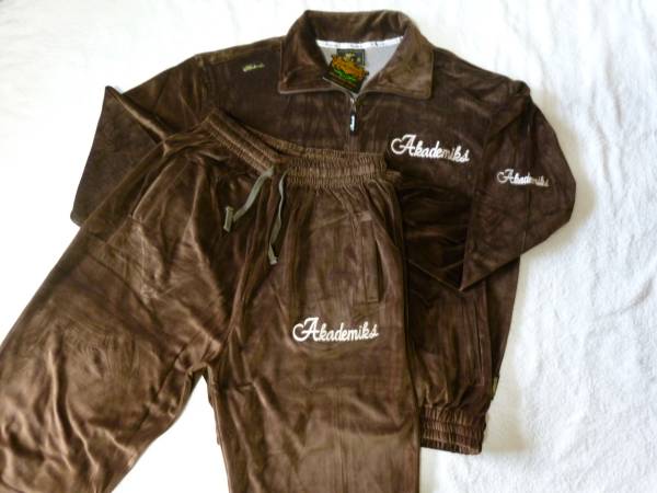 アカデミクス☆Akdmksベロアセットアップステッチ茶XL(メンズ  