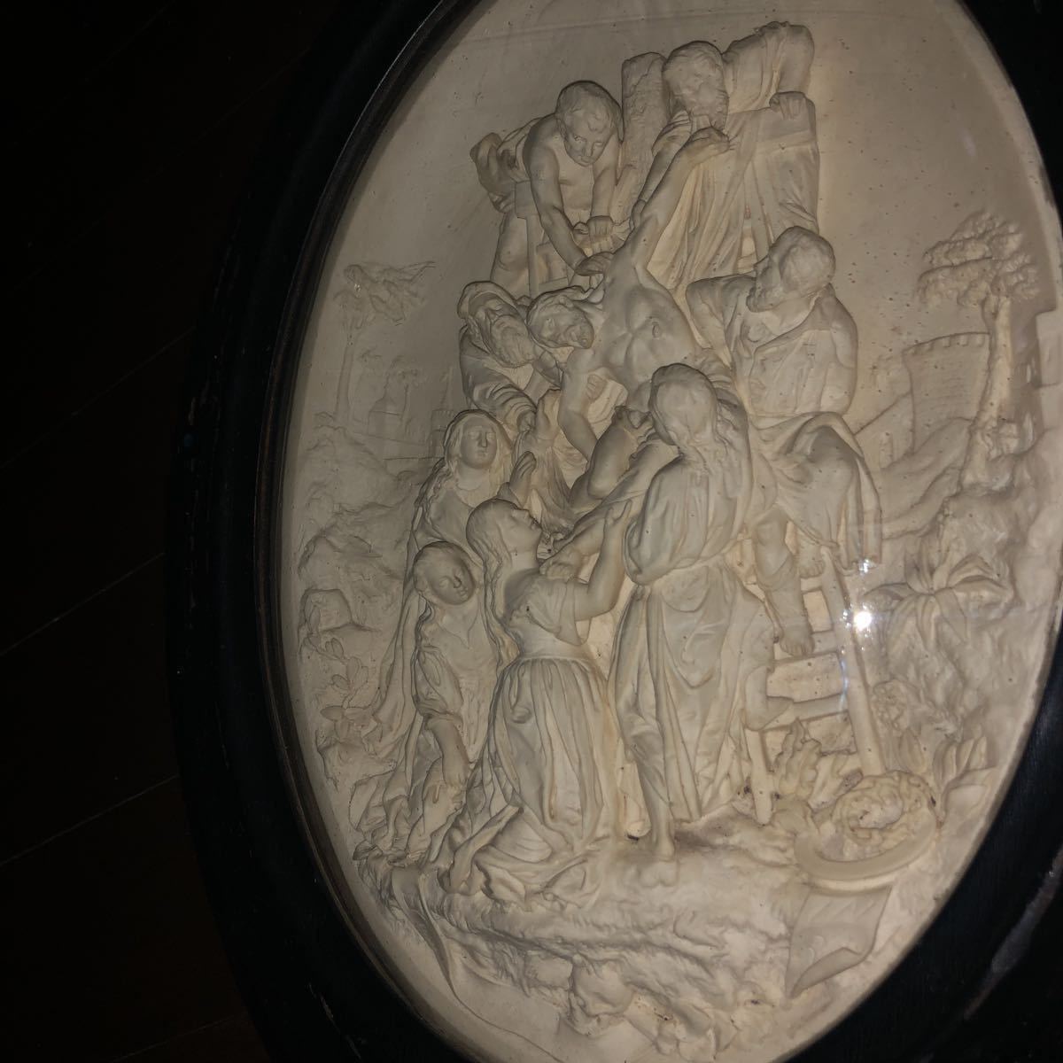 稀少 特大型 19世紀アンティーク メダイヨン 41 5cm 十字架降架 E カシエ作キリスト極細密 西洋美術 木製楕円額ガラス 西洋彫刻 売買されたオークション情報 Yahooの商品情報をアーカイブ公開 オークファン Aucfan Com