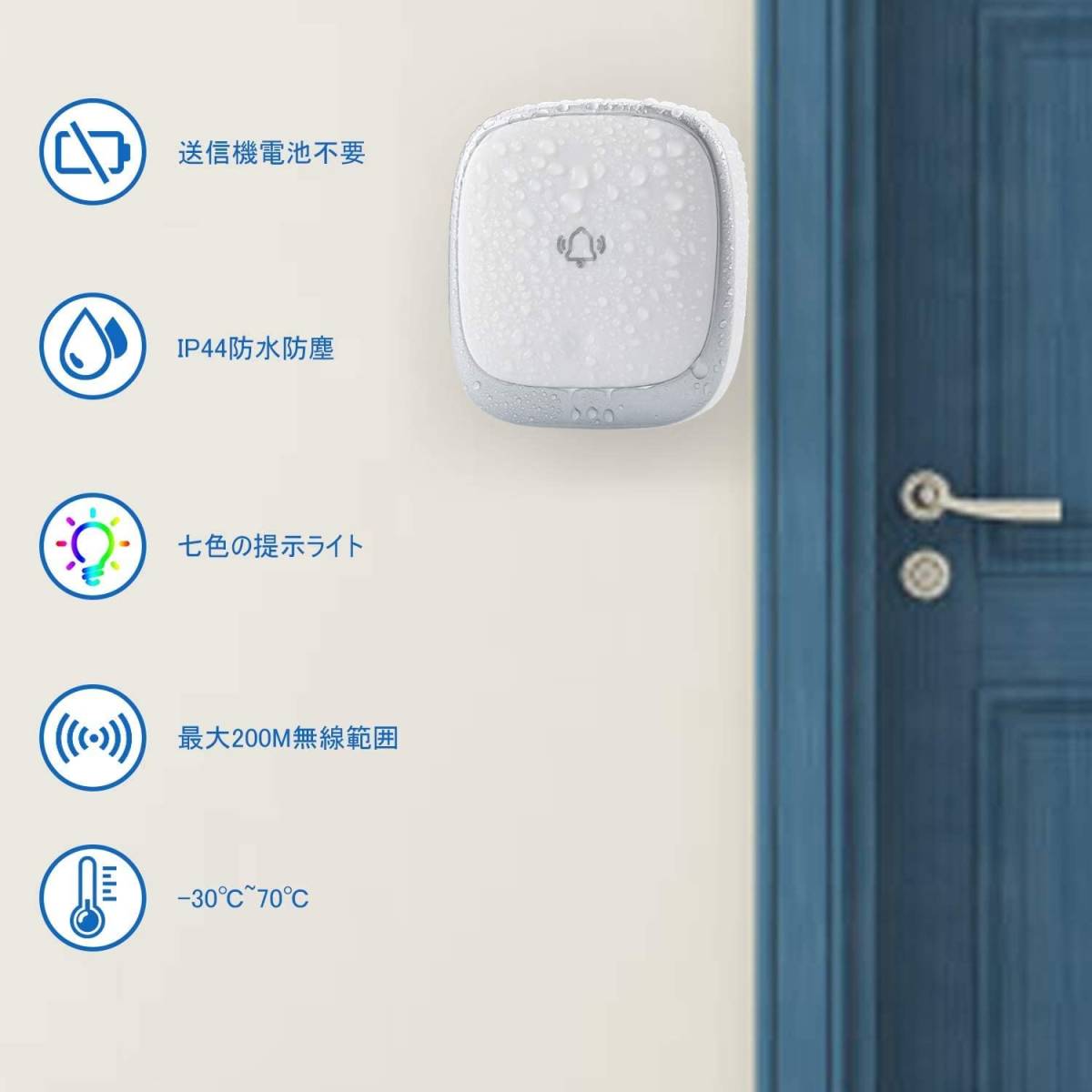 １セット ワイヤレスチャイム 玄関チャイム 電池不要 自動発電 音と光 呼び出しチャイムセット 工具 Diy用品 売買されたオークション情報 Yahooの商品情報をアーカイブ公開 オークファン Aucfan Com