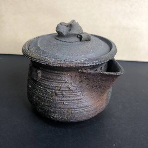 名工 浅本鶴山 作 南蛮焼 急須 茶注 煎茶道具 茶器 古陶磁 希少 FL5-1