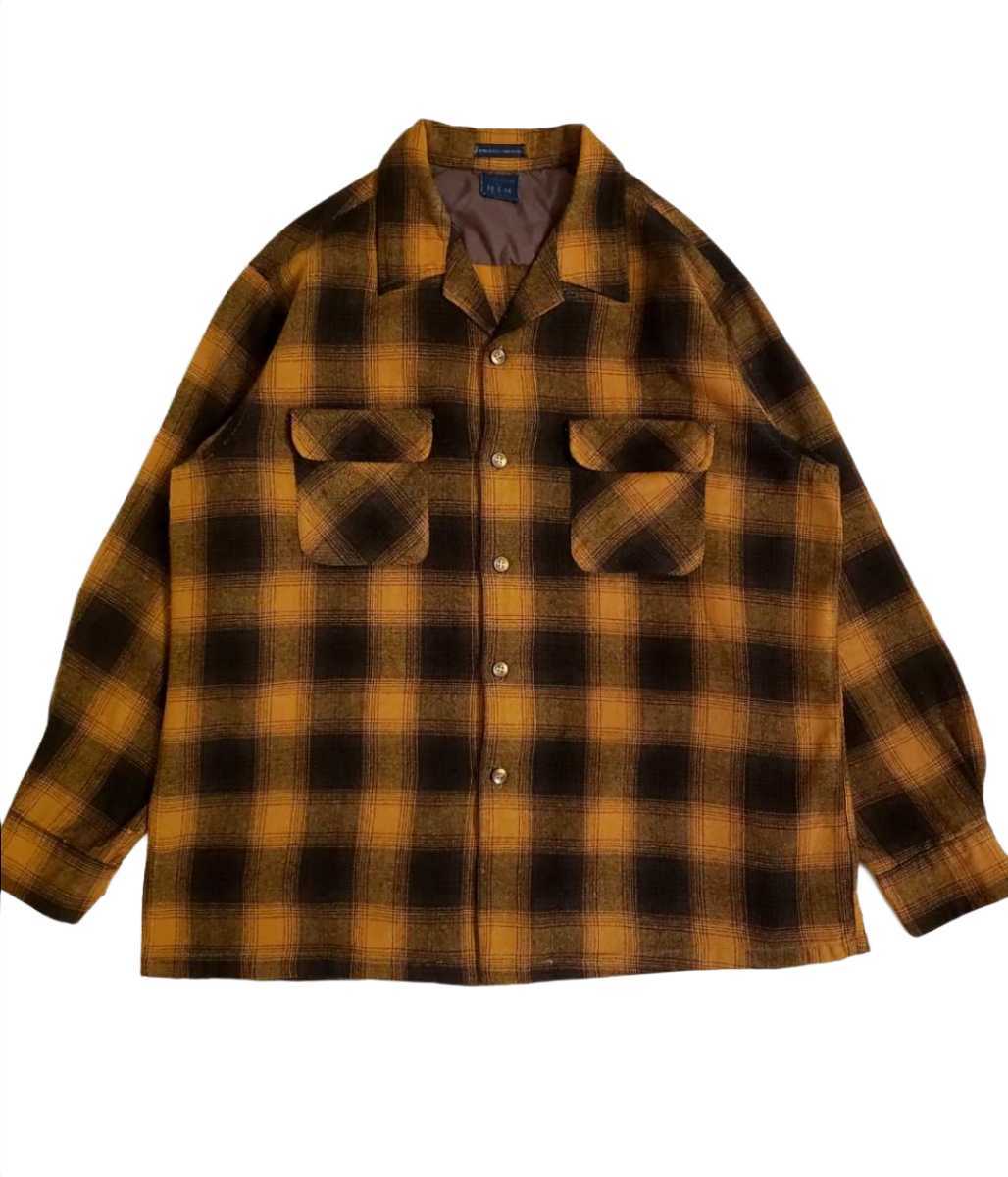 希少カラー】60's H-I-M vintage オンブレーチェック オープンカラー