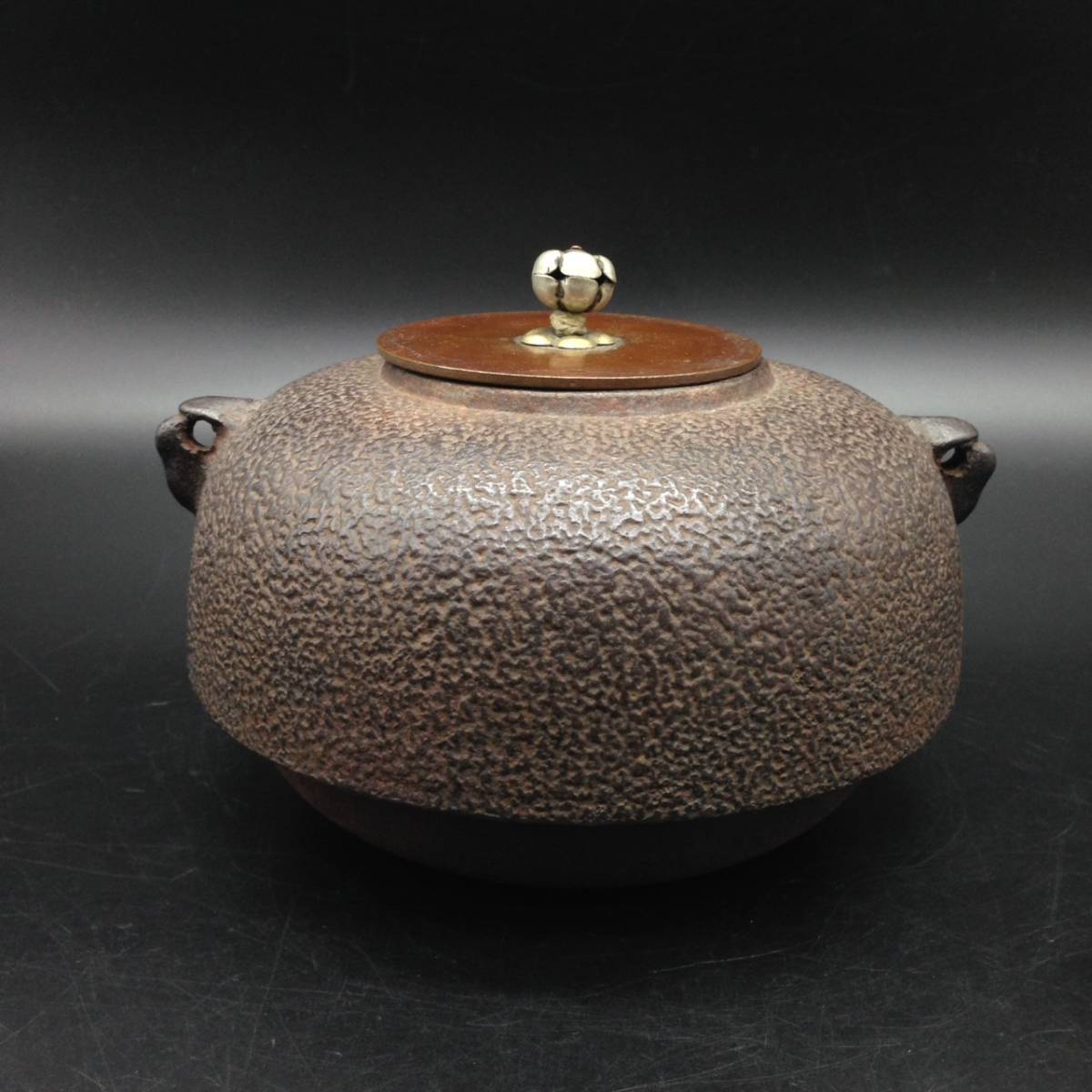 龍文堂・岩口道安形鉄瓶・竹・鳥・古民具・骨董・工芸品・鉄味・145018