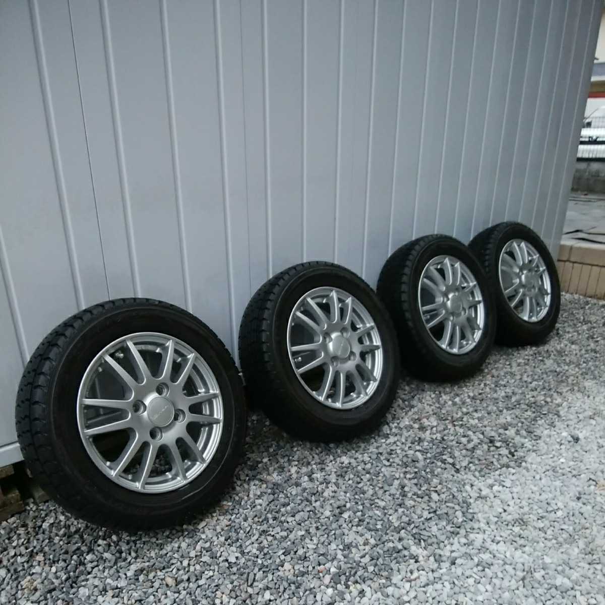 155/65R13 スタッドレスタイヤ WEDS VELVA 4本セット 大阪 weds スタッドレスタイヤアルミホイール 4本セット 155/65R13
