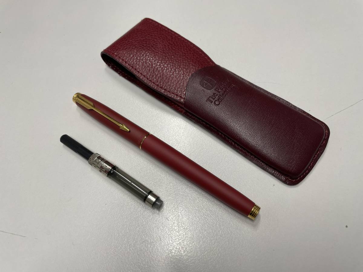 PARKER 万年筆 14K 585 ペン先 ケース付き 100%新品，定番人気 〈管68463〉【万年筆】PARKER ケース付き インク