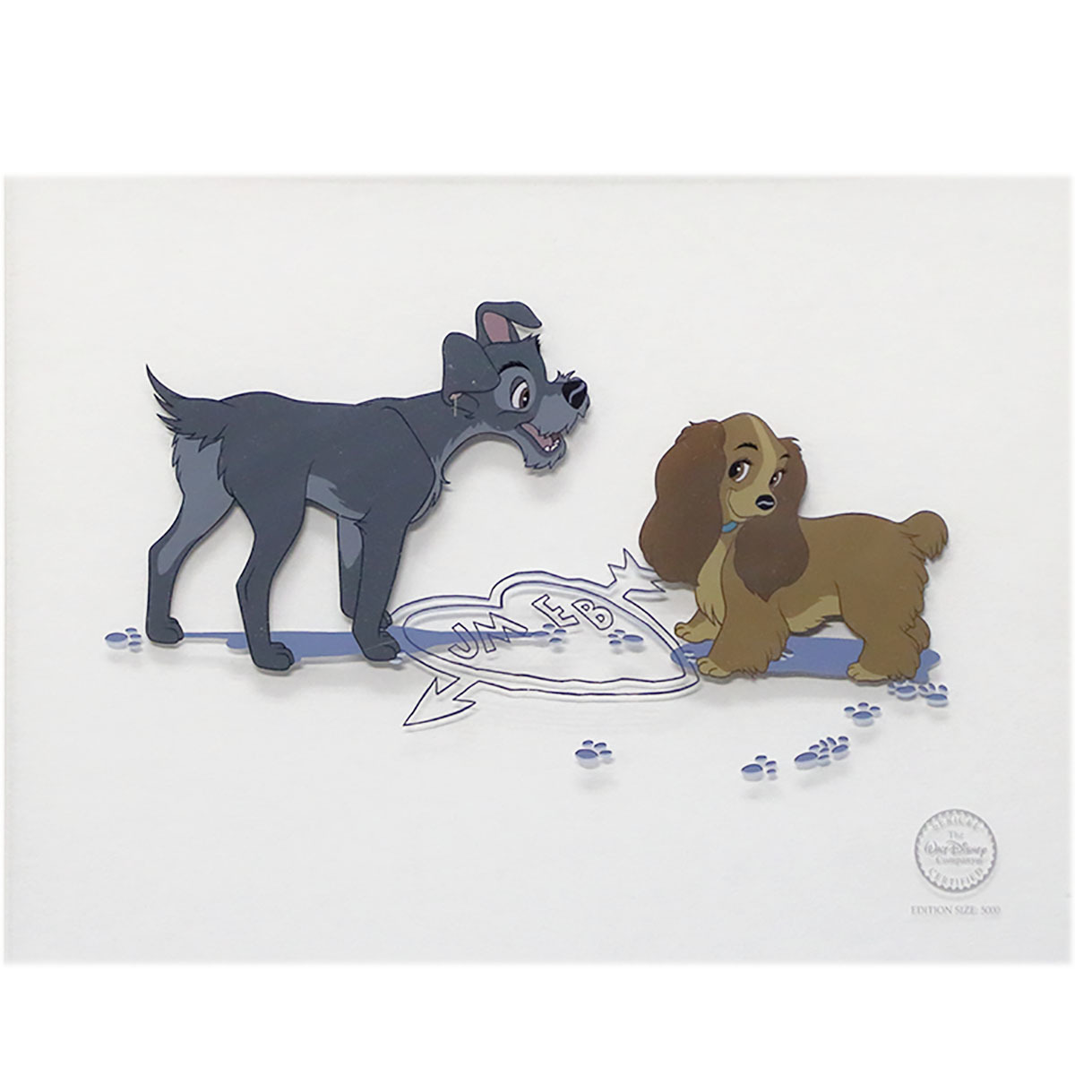 交渉可 おたからや美術画廊 ウォルト ディズニー Puppy Love わんわん物語 動物画 犬 レディ トランプ 絵画 版画 保証書 493yz わ行 売買されたオークション情報 Yahooの商品情報をアーカイブ公開 オークファン Aucfan Com