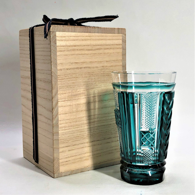 創作 島津 薩摩切子 トールタンブラー 色被ガラス 口径8cm×高さ13.7cm