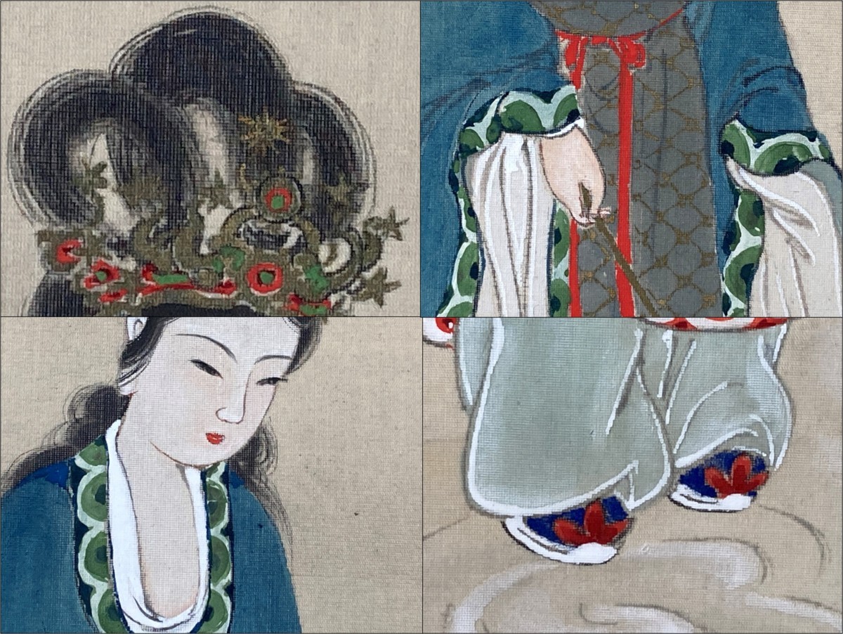 銘:義章 仏画 肉筆 絹本 掛け軸 仏教美術 軸装品 掛軸 2026年最新Yahoo!
