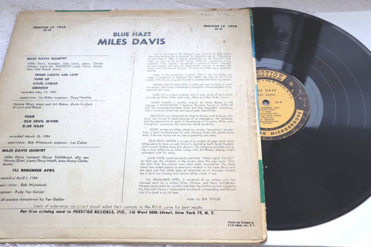 Blue Haze Miles Davis – ⁄ - LP Prestige Vinyl 0 more (LP, + First Orig