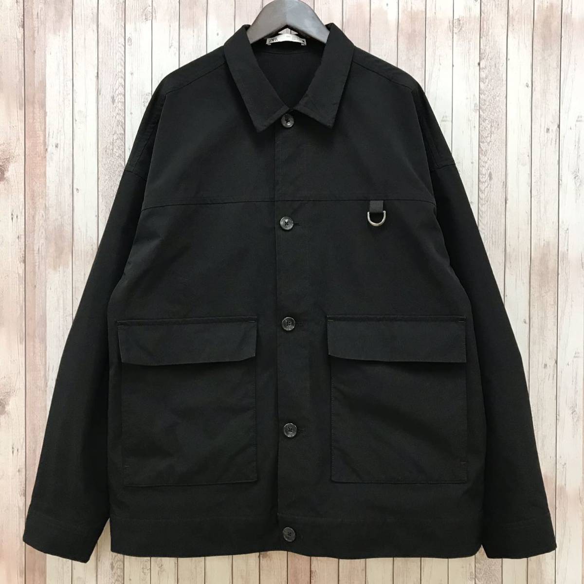 Zara ザラ オーバーサイズ ライト ジャケット L 黒 フラップポケット メンズ Mm113 男性用 売買されたオークション情報 Yahooの商品情報をアーカイブ公開 オークファン Aucfan Com