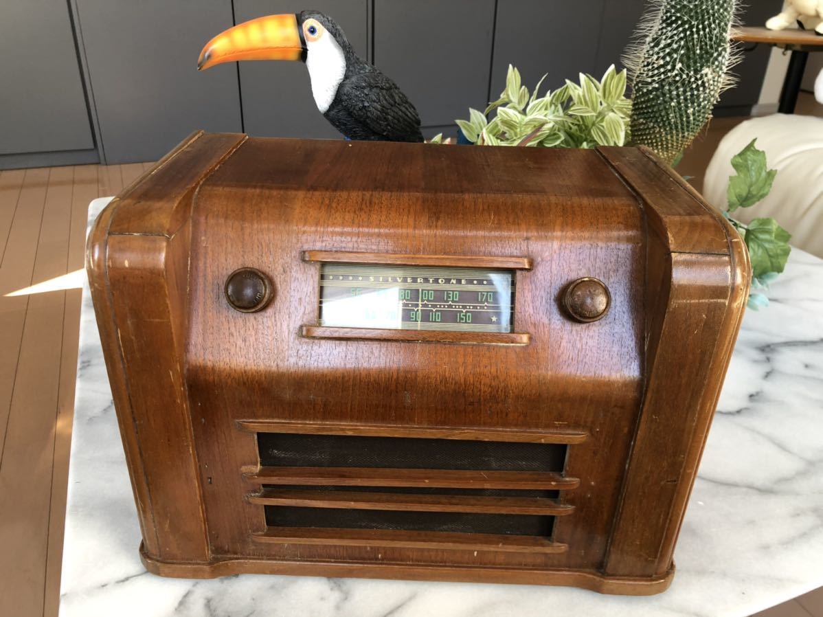 ビンテージ木製真空管ラジオ SEARS ROEBUCK AND CO.製 オール木製の真空管ラジオ 動作品 USA製