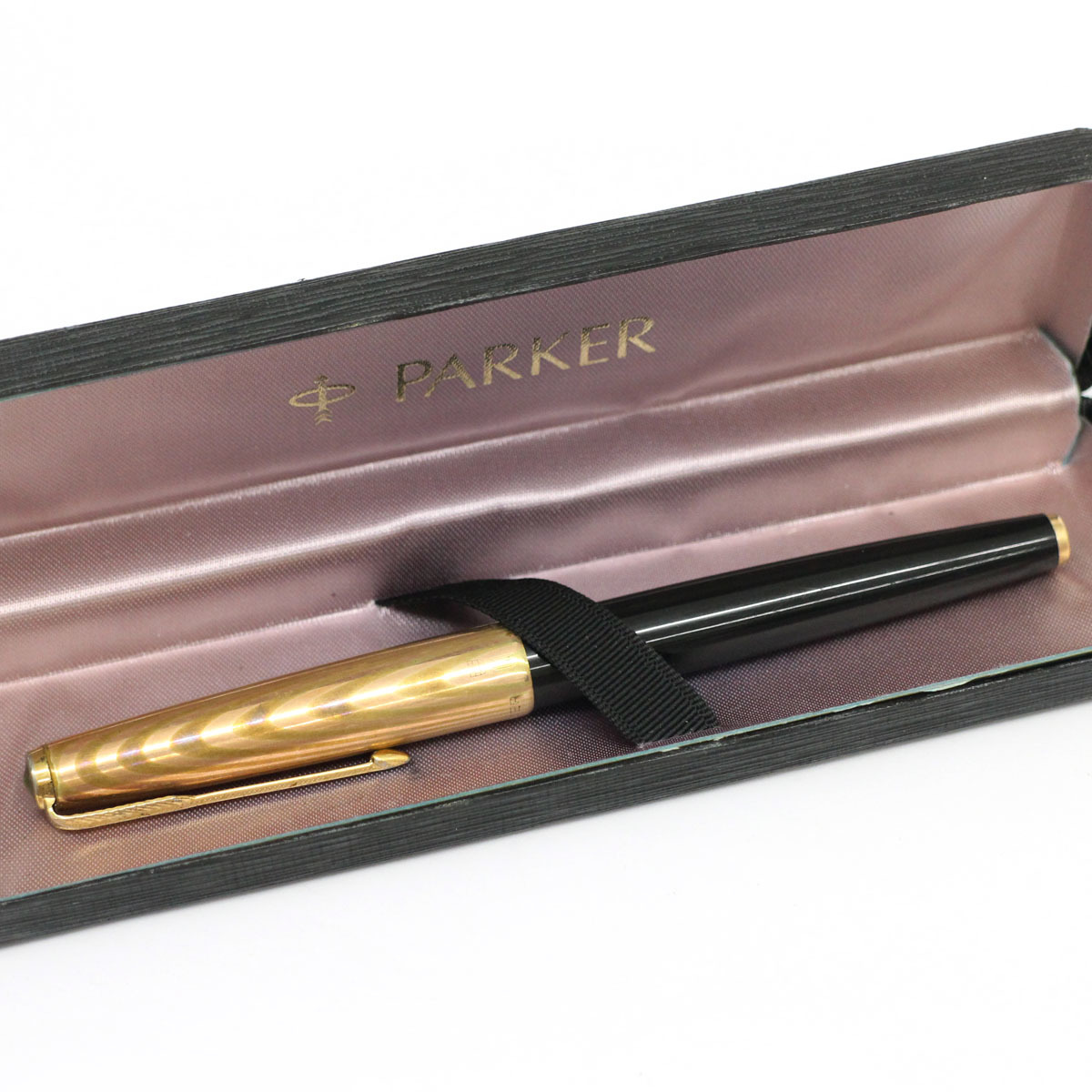 ◆PARKER パーカー 万年筆 61 ヴィンテージ 14KGF ケース付◆ ゴールド×ブラック 筆記用具 筆記具 文房具