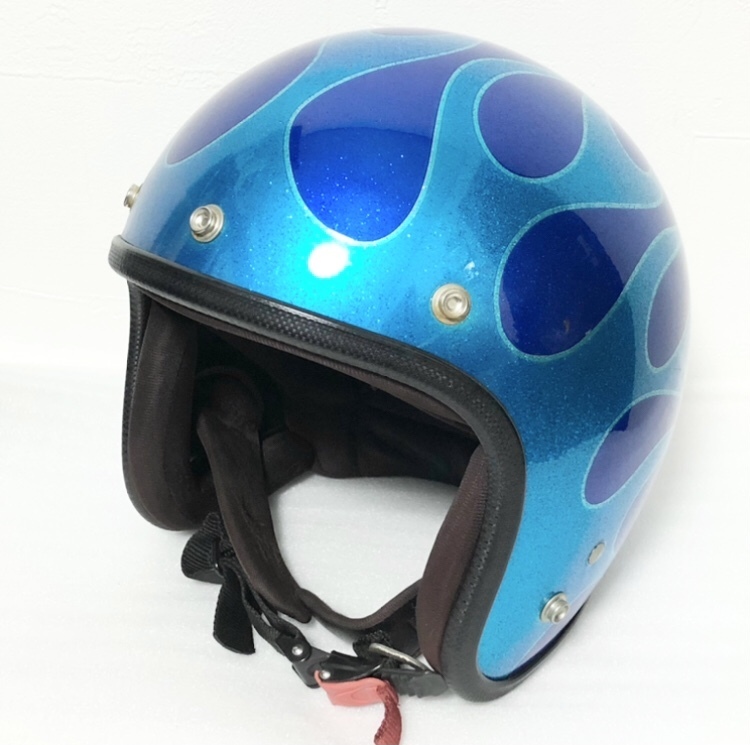 バイク 【超美品】ジェットヘルメット（ファイヤーパターン）スモーク
