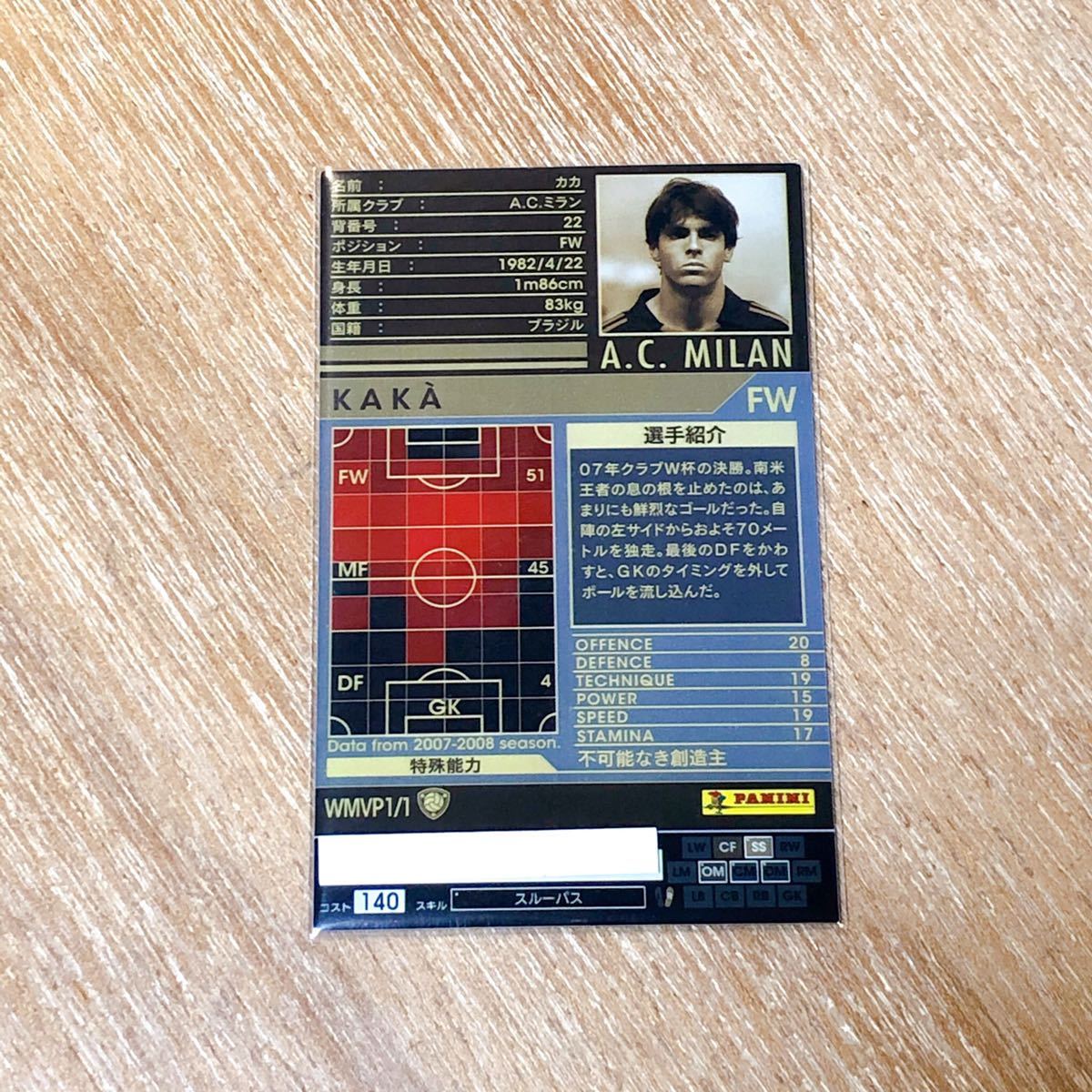★FOOTISTA★07-08WMVPカカ★ACミラン★テンプレ★コスト140★印刷ミス無し美品★WCCF★フッティスタ★コード解除済_2