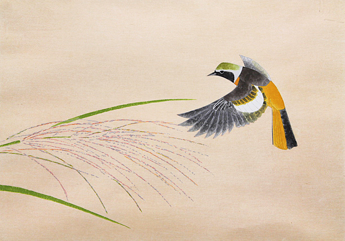 □上村淳之 芸艸堂 【爽秋】 木版画 直筆サイン 印章有り エディション