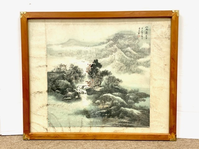 骨董 水墨画 中国画 山水清音 山水図 書画 ヴィンテージ(水墨画