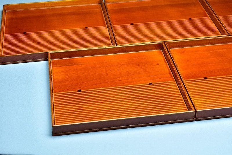 飛騨春慶塗 小吸膳 四方膳 折敷膳 懐石道具 会席 十客 共箱 飛騨春慶塗 小吸膳 四方膳 折敷膳 懐石道具 会席 十客 共箱